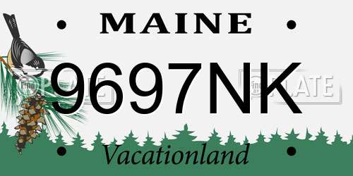 9697NK Maine License Plate