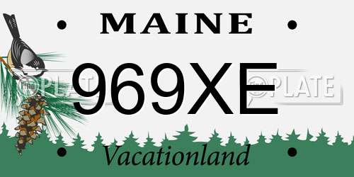 969XE Maine License Plate