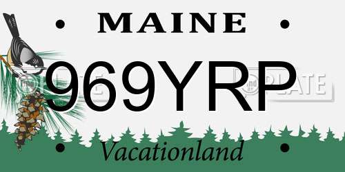 969YRP Maine License Plate