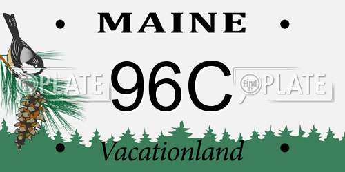 96C Maine License Plate