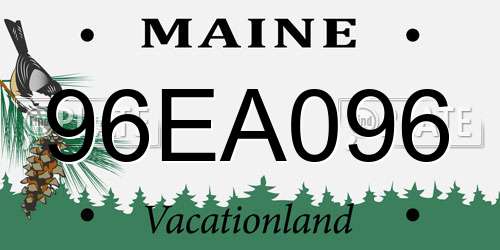 96EA096 Maine License Plate