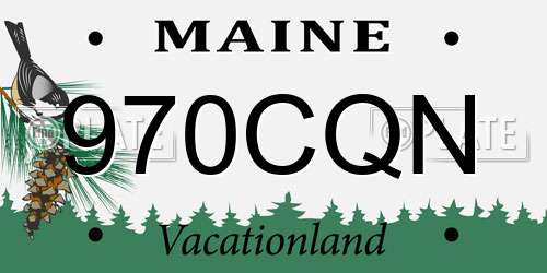 970CQN Maine License Plate