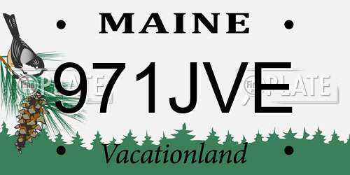 971JVE Maine License Plate