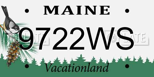 9722WS Maine License Plate