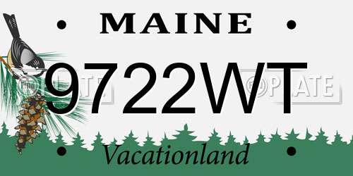 9722WT Maine License Plate