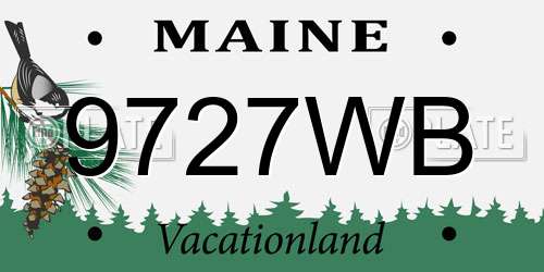 9727WB Maine License Plate