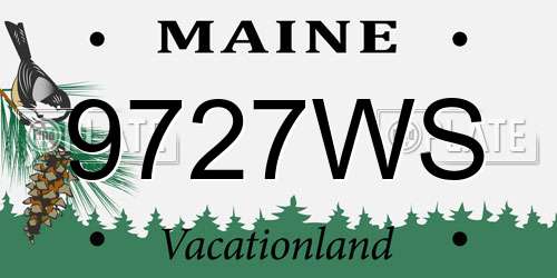 9727WS Maine License Plate
