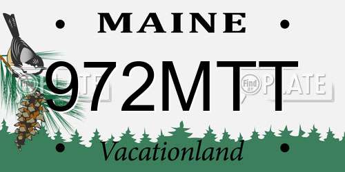 972MTT Maine License Plate