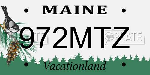972MTZ Maine License Plate