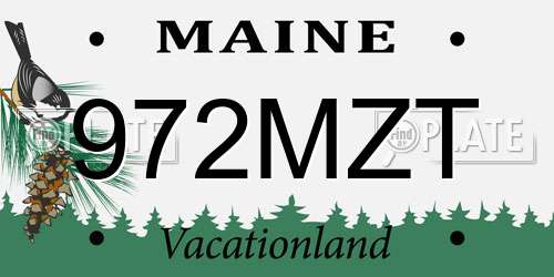 972MZT Maine License Plate