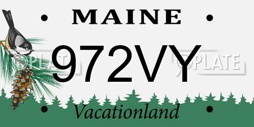 972VY Maine License Plate