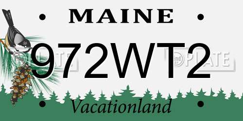 972WT2 Maine License Plate