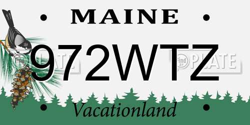 972WTZ Maine License Plate