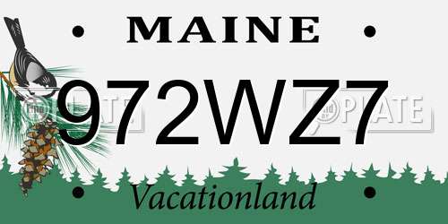 972WZ7 Maine License Plate
