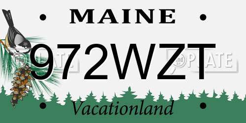 972WZT Maine License Plate