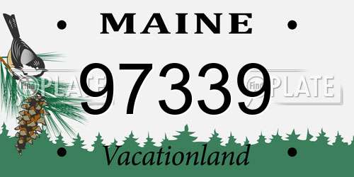 97339 Maine License Plate
