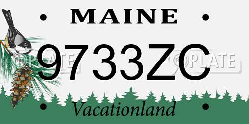 9733ZC Maine License Plate