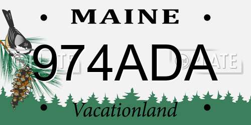 974ADA Maine License Plate