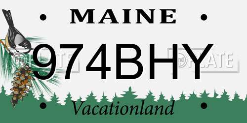 974BHY Maine License Plate