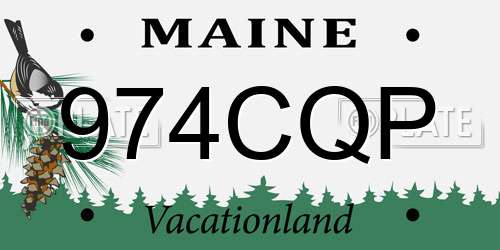 974CQP Maine License Plate
