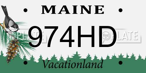 974HD Maine License Plate
