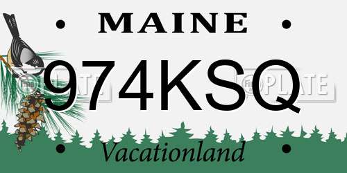 974KSQ Maine License Plate