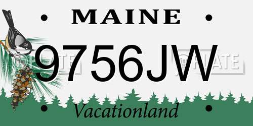 9756JW Maine License Plate