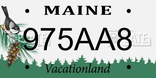 975AA8 Maine License Plate