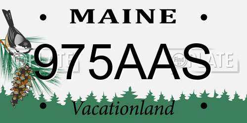 975AAS Maine License Plate