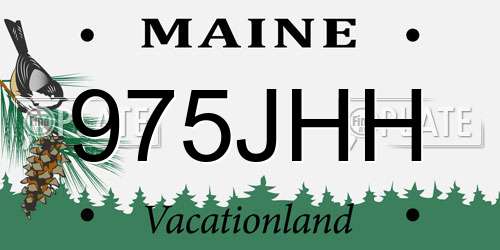 975JHH Maine License Plate