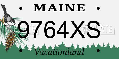 9764XS Maine License Plate