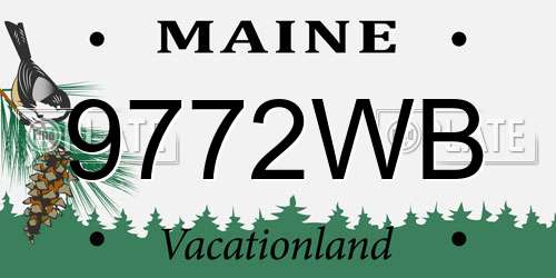 9772WB Maine License Plate