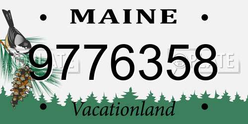 9776358 Maine License Plate