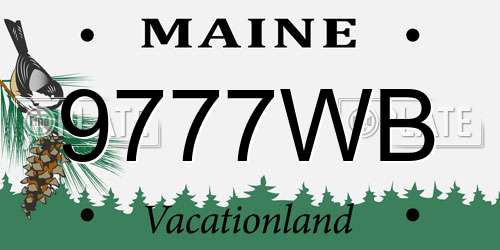 9777WB Maine License Plate