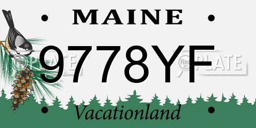 9778YF Maine License Plate