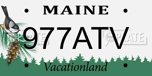 977ATV Maine License Plate