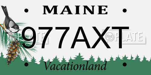 977AXT Maine License Plate