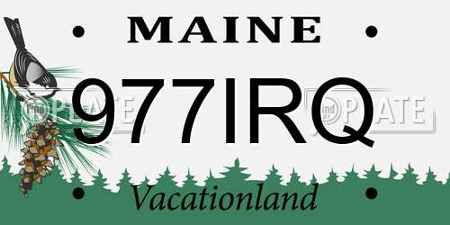 977IRQ Maine License Plate