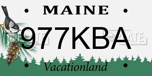 977KBA Maine License Plate