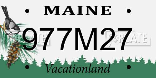 977M27 Maine License Plate