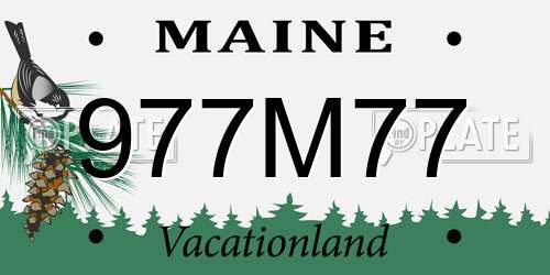 977M77 Maine License Plate