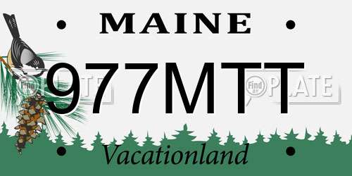 977MTT Maine License Plate