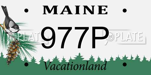 977P Maine License Plate