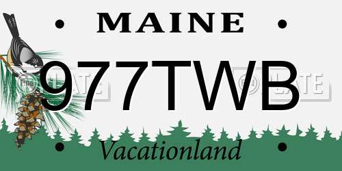977TWB Maine License Plate