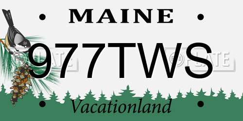 977TWS Maine License Plate