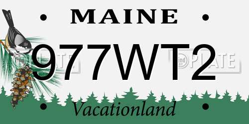 977WT2 Maine License Plate