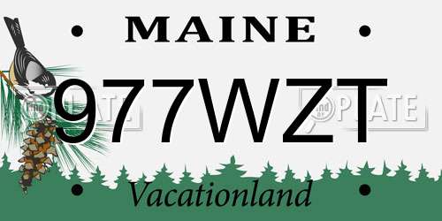 977WZT Maine License Plate