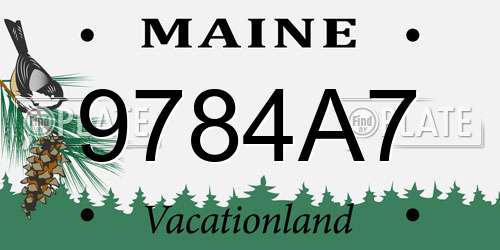 9784A7 Maine License Plate