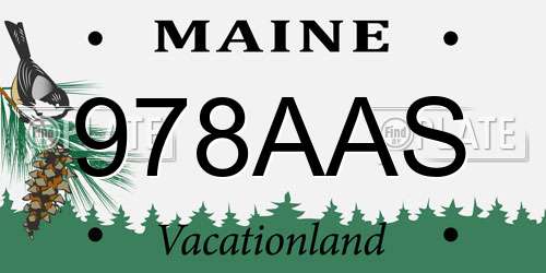 978AAS Maine License Plate