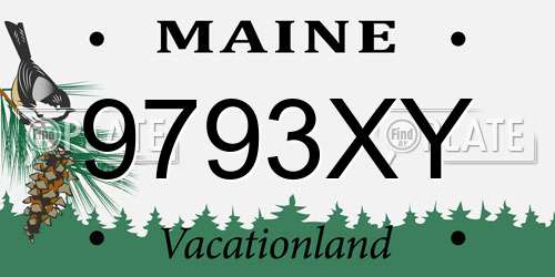 9793XY Maine License Plate